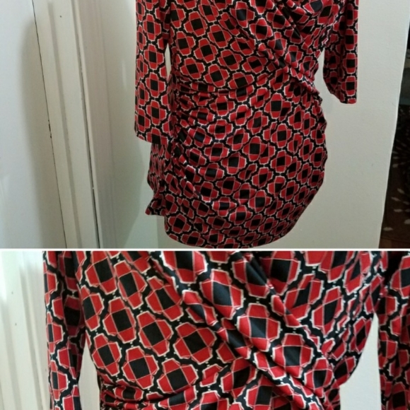 MOD 1960s inspired faux wrap top Large - Picture 3 of 3